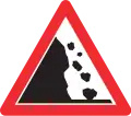 1.13b Danger of falling rocks from the left