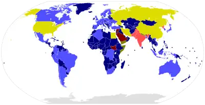 Map of states' adoption of the CTBT