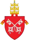 Nicholas V (Tommaso Parentucelli; 1447–1455) was the first to use the keys of Peter as heraldic device. He would remain the only pope to choose a coat of arms upon his election (and not use his family arms) until the 18th century (Pope Pius VI).  Whether this choice was a demonstration of humility, or due to a lack of a family coat of arms (Parentucelli was the son of a physician) is not known.[need quotation to verify]