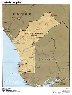 Territory claimed by the Republic of Cabinda