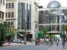 A three-storey bridge at The Core Shopping Centre in Calgary