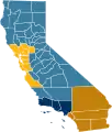 2003: Martin Hutchinson's CaliFOURnia proposal  San Diego / Orange County / Imperial County / Inland Empire  Greater Los Angeles  San Francisco Bay Area / Sacramento/ Monterey  Northern / Central Valley