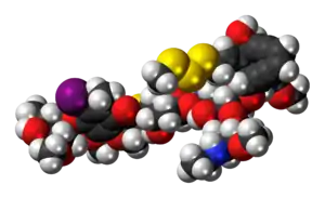 Ball-and-stick model of the Calicheamicin γ1 molecule