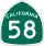 State Route 58 marker