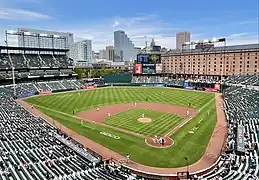 A photograph of a baseball diamond