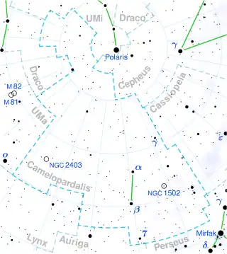 Gliese 445 is located in the constellation Camelopardalis