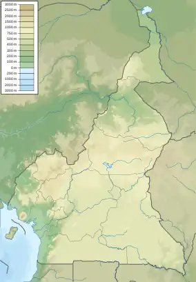 Location of Lake Nyos in Cameroon.