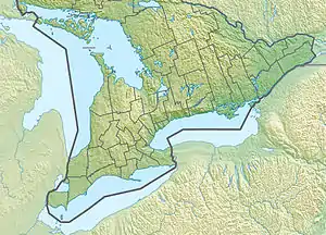 Map showing the location of Crawford Lake Conservation Area