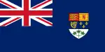 Blue Ensign worn as a jack by the Royal Canadian Navy 1921–1957 (with green maple leaves in the shield)