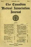 First issue of Canadian Medical Association Journal, January 1911