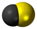 Space-filling model of the carbon monosulfide molecule