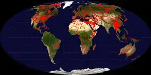 Outcropping limestone (without evaporites), Ca. 20% of icefree land