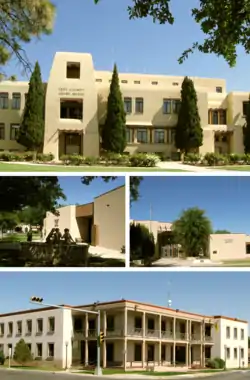 Eddy County CourthouseCarlsbad Museum and Art Center (l)Carlsbad Library (r)Carlsbad Municipal Building