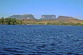 from left: Kurun tepui, Kusari tepui and Kuravaina tepui