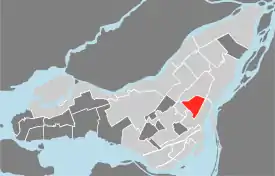 Le Plateau-Mont-Royal's location in Montreal