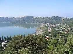 View of the lake showing Castel Gandolfo