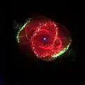 The Cat's Eye Nebula (June 28, 1995; July 4, 1996; August 2, 1997; November 1, 1998; October 31, 1999; March 24, 2002; November 12, 2006; December 27, 2009; August 26, 2012; July 3, 2016)