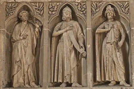 John the Baptist, Isaiah and David, reverse of west façade