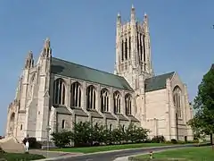 The Episcopal Cathedral of St. John the Evangelist dominates the South Hill skyline