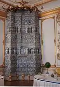 Tiled stove (for heating) in the dining room of the Catherine Palace (Saint Petersburg)