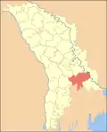 Map of Moldova highlighting Căușeni District