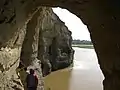 Buddhist caves, which have been carved into a set of cliffs on the north side of the Kabul river