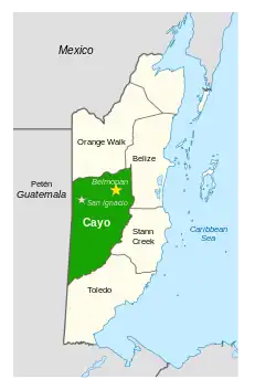 Cayo District and its neighbors