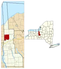 Location within Cayuga County and New York