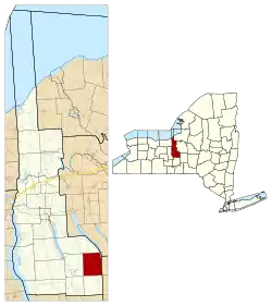 Location within Cayuga County and New York