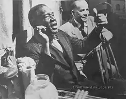 Papa Celestin (foreground) with Alphonse Picou. Photo by Stanley Kubrick, 1950