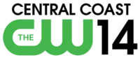 The CW logo in green next to a black 14 with the words "Central Coast" above it in black.