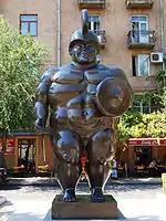 "Roman Warrior statue" by Fernando Botero