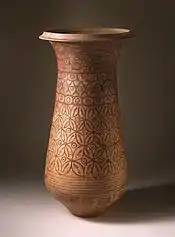 Ceremonial vessel; 2600–2450 BC; terracotta with black paint; 49.53 × 25.4 cm; Los Angeles County Museum of Art (US)