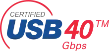 The certified USB4 40 Gbps logo