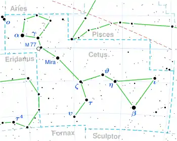 Gliese 105 is located in the constellation Cetus.