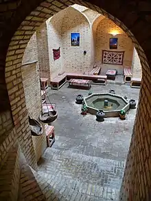 A howz in an historical underground teahouse (chaikhaneh) in Yazd