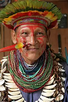 Shaman of the Cofán people from the Amazon rainforest in present-day Ecuador