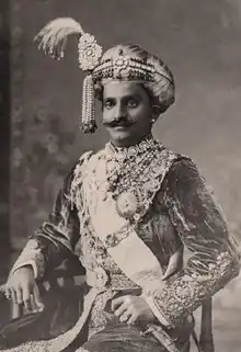 A monochrome of Maharaja Chamaraja Wadiyar X. He instituted the Mysore Representative Assembly, the first parliamentary setup in British India