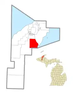 Location within Houghton County