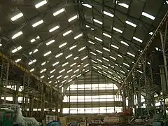 Inside the covered slips at Chatham Historic Dockyard