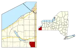 Location within Chautauqua County and New York