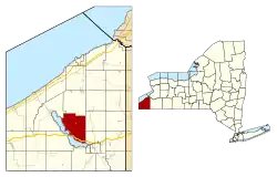 Location within Chautauqua County and New York