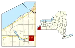 Location within Chautauqua County and New York