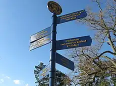 Twin towns sign in the United States