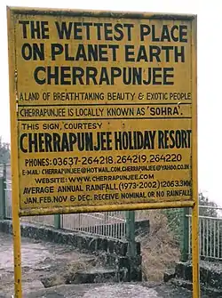 One board in Cherrapunji