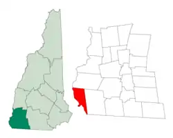 Location in Cheshire County, New Hampshire