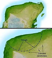 topographic diagram showing round geographic features