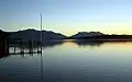 View from Urfahrn of Bernau across the lake Chiemsee