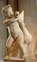 Child playing with a goose. Roman copy (1st–2nd centuries AD) of a Greek original, in the Louvre.