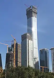 China Zun skyscraper under construction in November 2017.